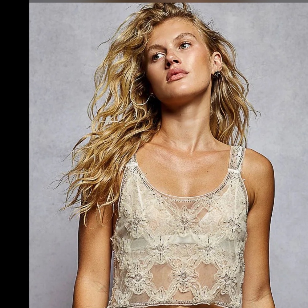 POL Sheer Beaded Tank